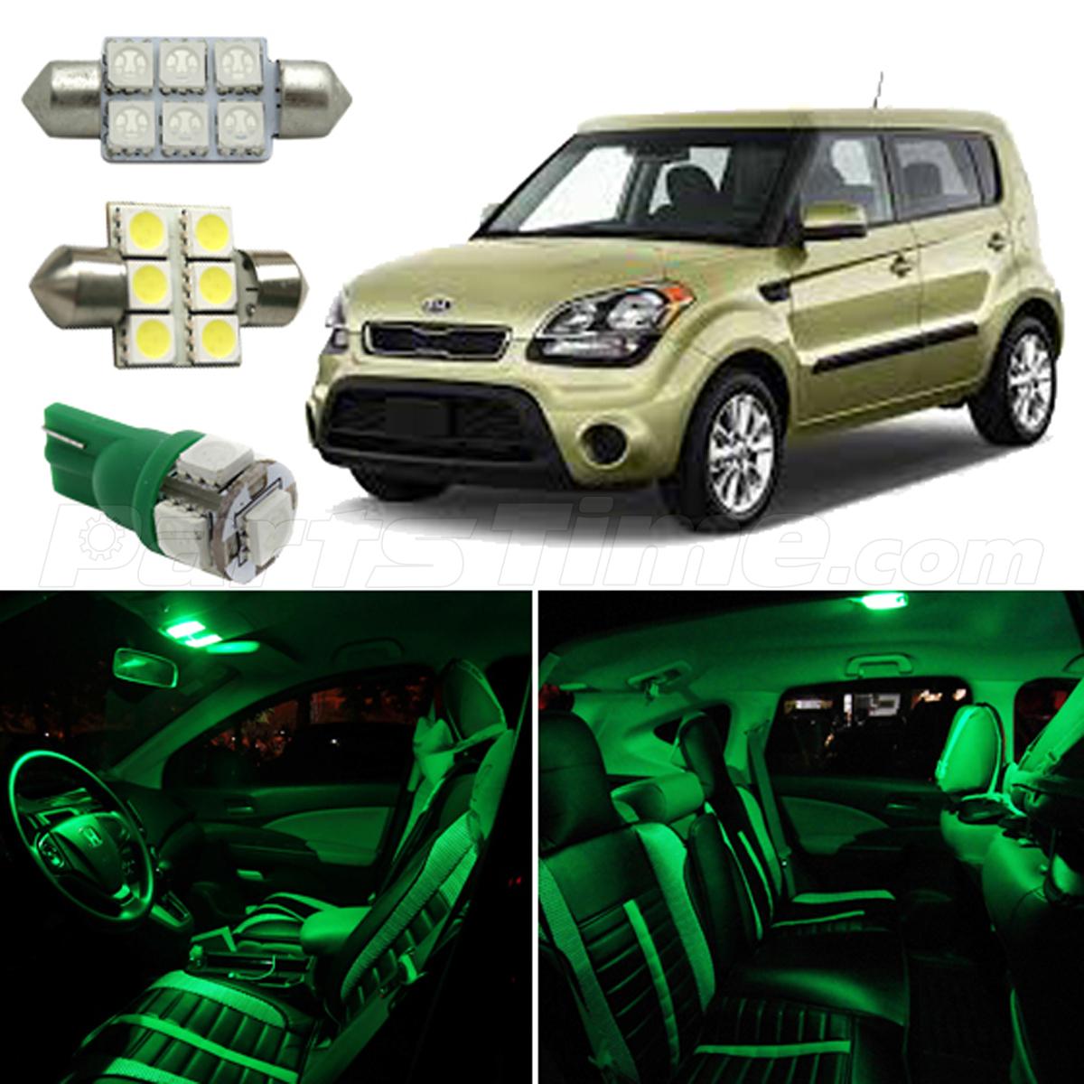9X Cool Green LED Lights Interior Dome Map Package Kit For 20102013