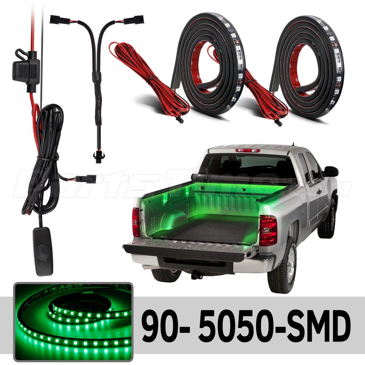 2) 60" Green Waterproof Truck/Cargo Bed Lighting Light Kit for For