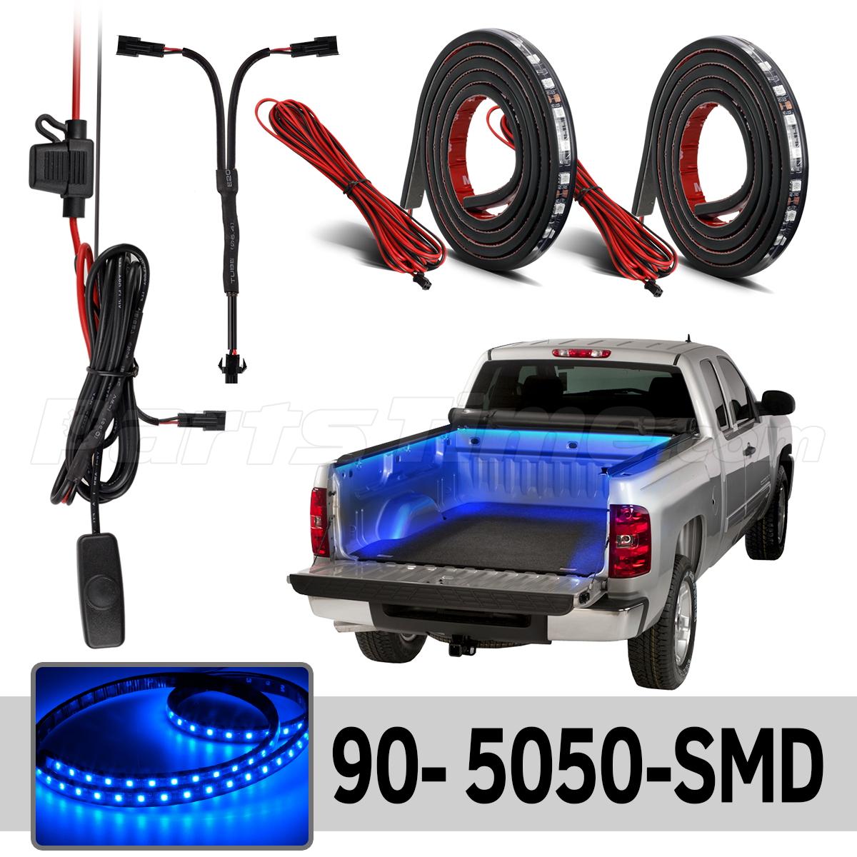 2x Waterproof Pickup Truck Bed Light Kit LED Lighting Accessories Blue