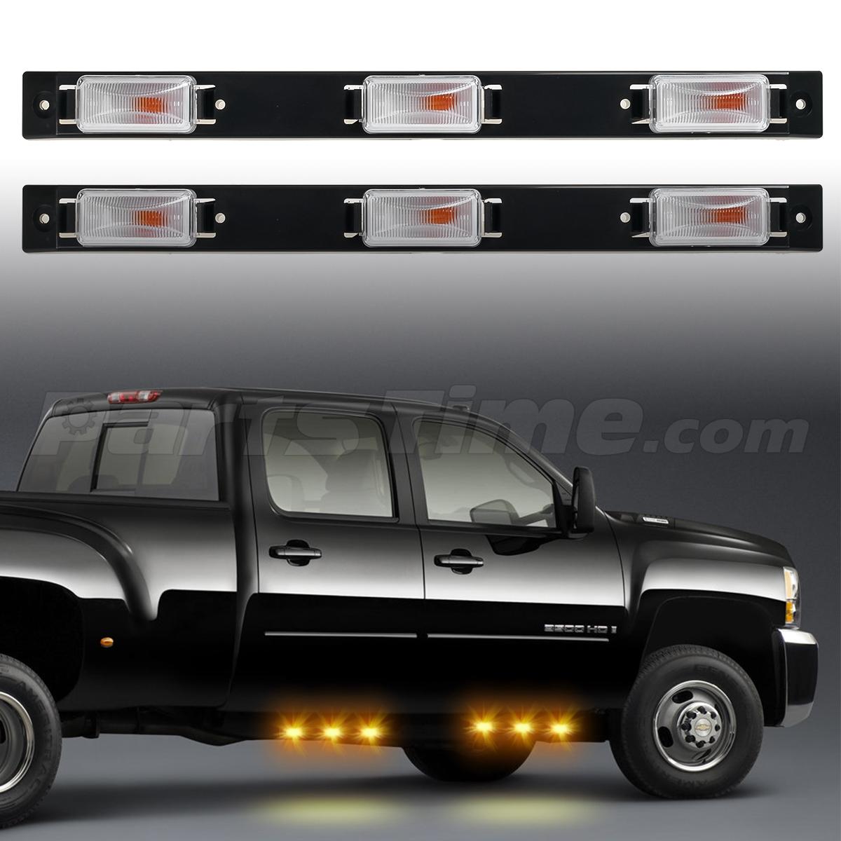 2x 17"Clear/Amber Running Board Light Bar ID Light Bar Pickup Truck